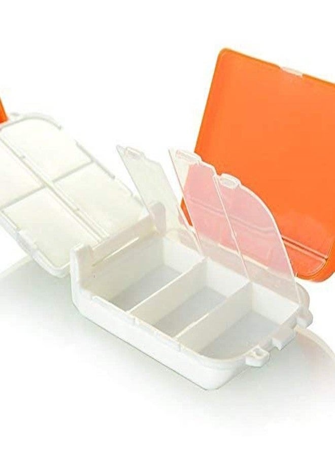Prostuff.in Multipurpose Small Storage Box/Medicine Mini Vitamin Pill Tablet Case Travel Organizer 8 Lattices/Plastic Jewellery Box for Pills, Multi Color, 1Pcs - Image 1